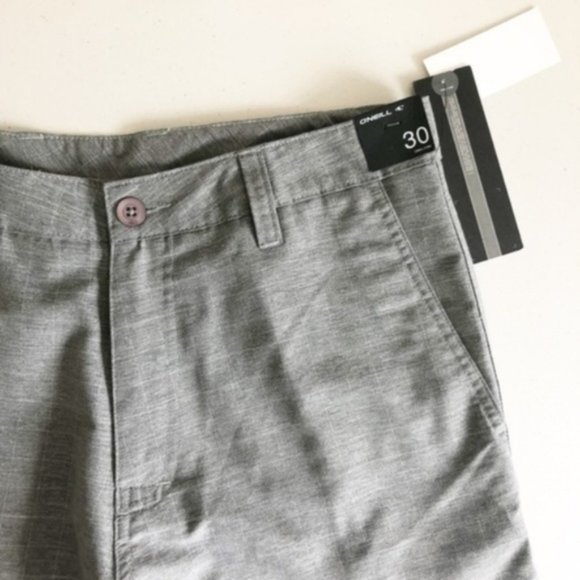 O’Neill Leer Gray Relaxed Flat Front Shorts Sz 30 - Picture 4 of 7